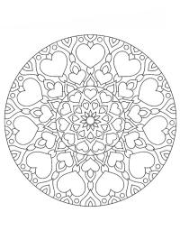 Mandala z serduszkami