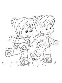 Dwoje dzieci na łyżwach