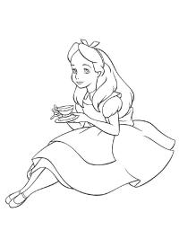 Alicja pije herbatę