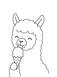 Alpaka jedząca lody