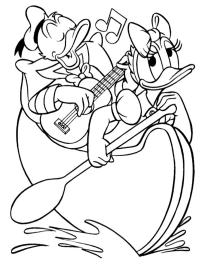 Kaczor Donald i Kaczka Daisy w kajaku
