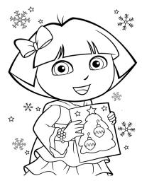 Dora z kartką świąteczną