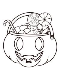 Halloweenowa dynia ze słodyczami