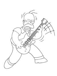 Homer Simpson gra na gitarze