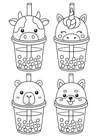 Kawaii kubki bubble tea