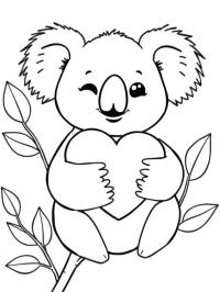 Urocza koala trzymająca serce