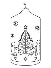 Świeca świąteczna z choinką