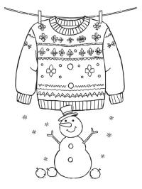 Świąteczny sweter i bałwan