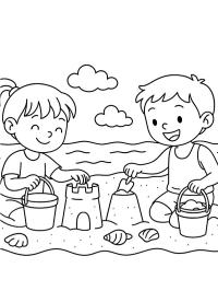 Dzieci bawiące się na plaży