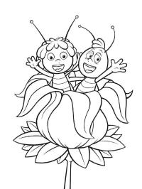 Pszczółka Maja i Gucio w kwiatku