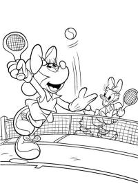 Myszka Minnie i Katrien grają w tenisa