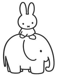 Miffy na słoniu