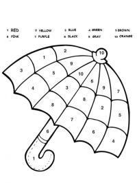 Koloruj według numerów Parasol