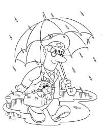 Listonosz Pat w deszczu