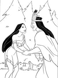 Pocahontas z ojcem Powhatanem