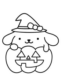 Pompompurin w halloweenowej dyni