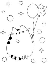 Pusheen z balonami