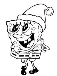 SpongeBob w świątecznej czapce
