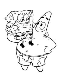Patryk trzyma SpongeBoba na barana