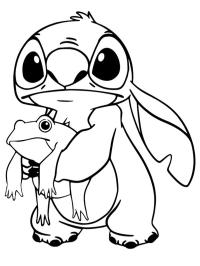Stitch trzyma żabę