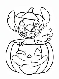Stitch w halloweenowej dyni