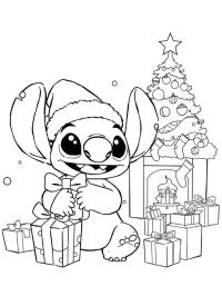 Stitch z prezentami świątecznymi