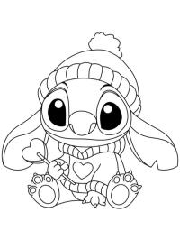 Stitch w zimowej czapce