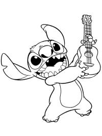 Stitch gra na gitarze