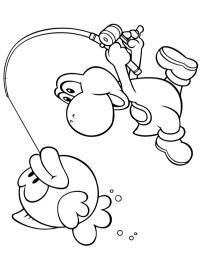 Yoshi łapie Cheep Cheepa
