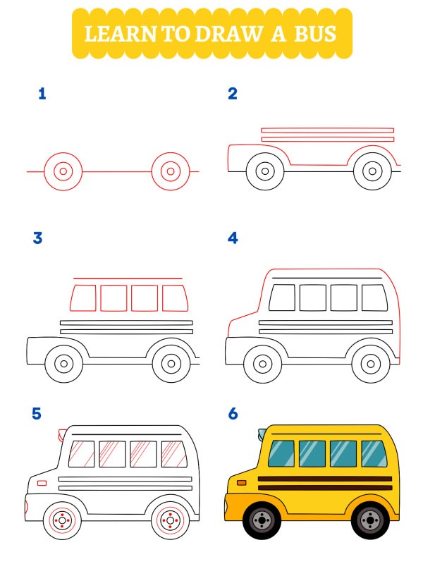 Jak narysować autobus szkolny