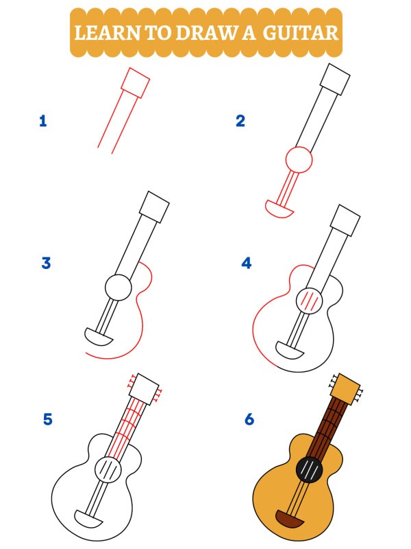 Jak narysować gitarę