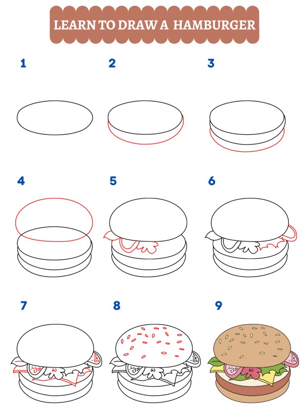 Jak narysować hamburgera
