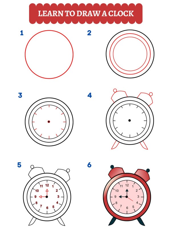 Jak narysować zegar?