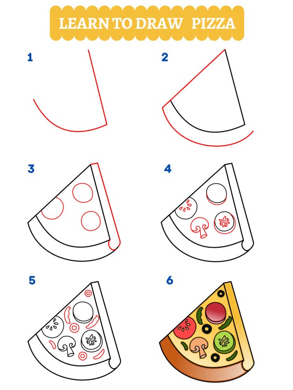 Jak narysować kawałek pizzy