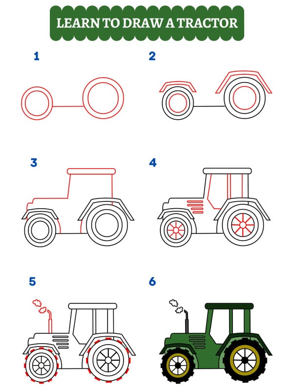 Jak narysować traktor?