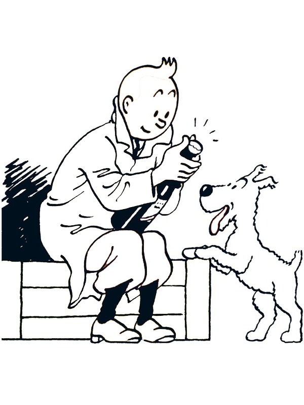 Tintin i Milou kolorowanka