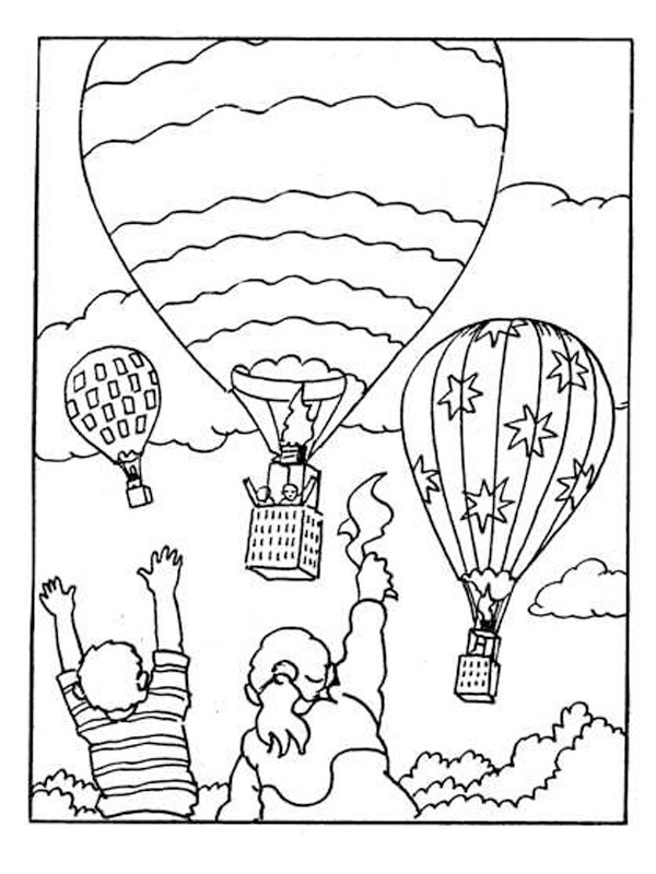 Balon na ogrzane powietrze kolorowanka