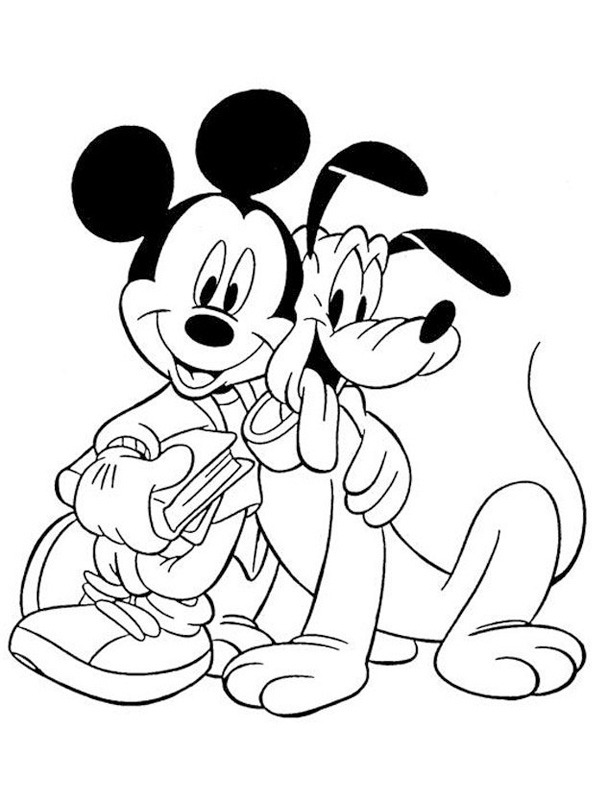 Myszka Miki i Pluto kolorowanka