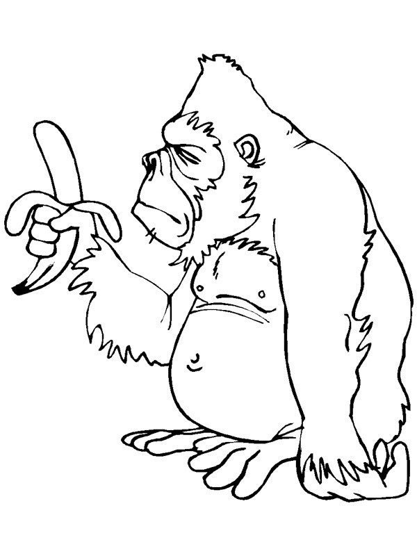małpa z bananem kolorowanka
