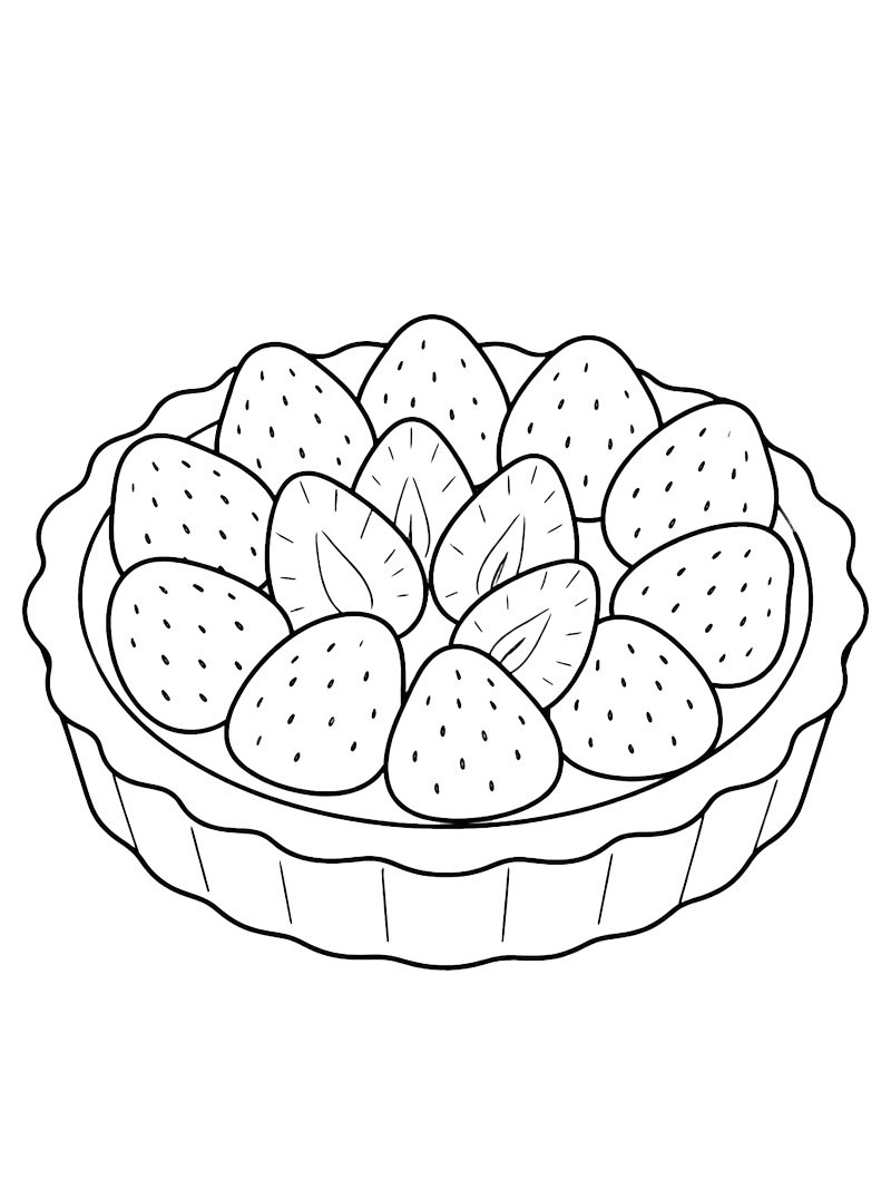 Tort truskawkowy kolorowanka