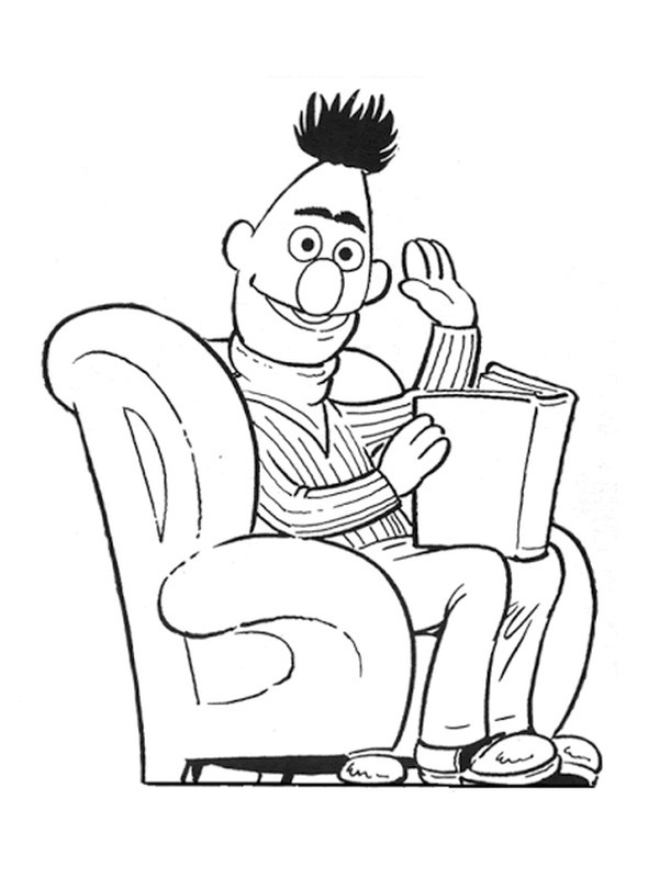 Bert czyta książkę kolorowanka