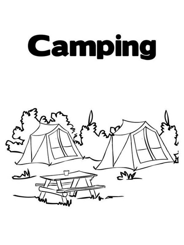 Camping kolorowanka