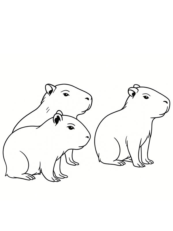 Młode kapibary kolorowanka