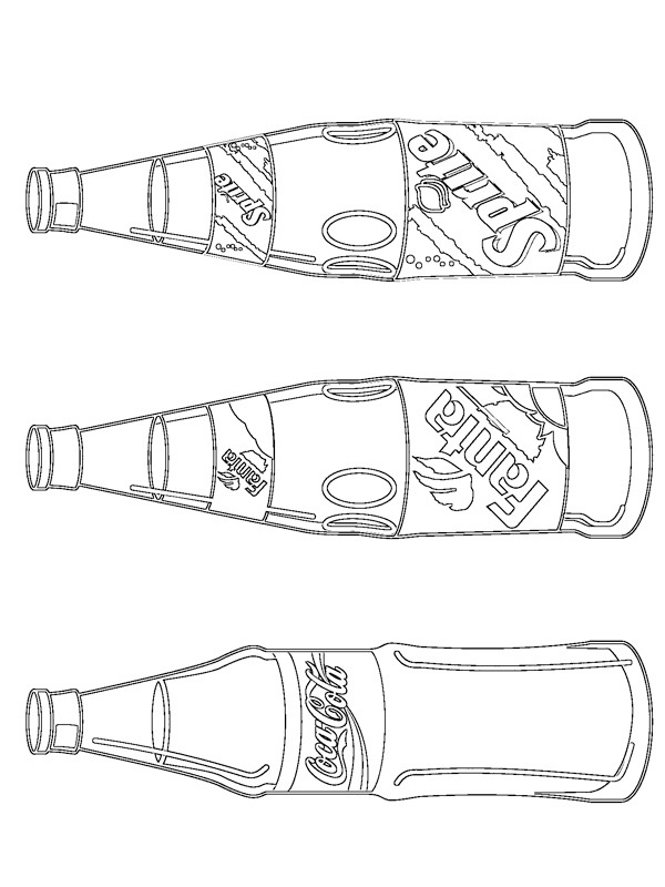 Butelki Coca-Coli Fanty i Sprite'a kolorowanka
