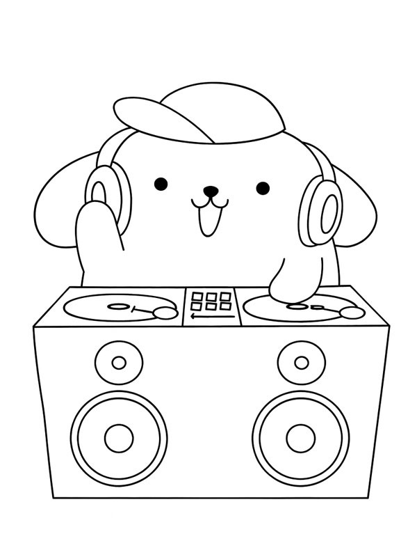 DJ Pompompurin kolorowanka