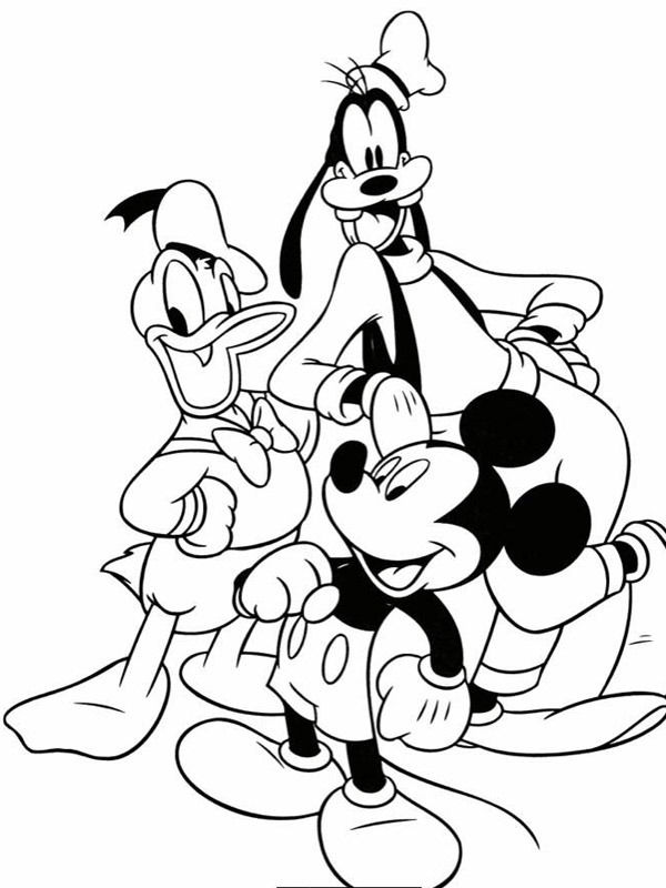 Donald, Goofy i Mickey kolorowanka