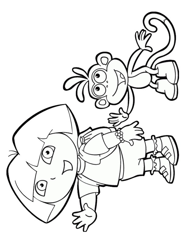 Dora i małpa kolorowanka