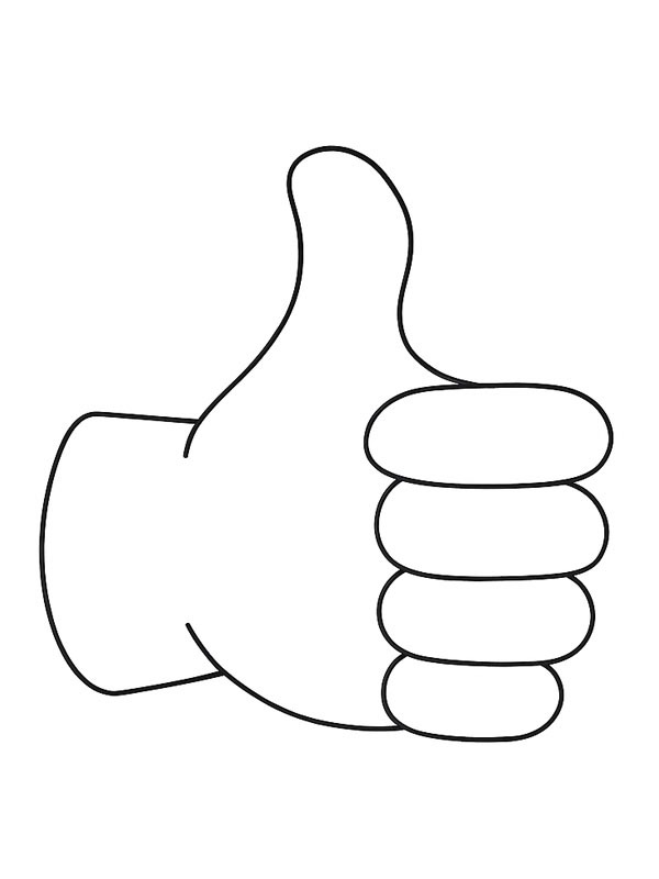 Emoji kciuk w g&oacute;rę kolorowanka