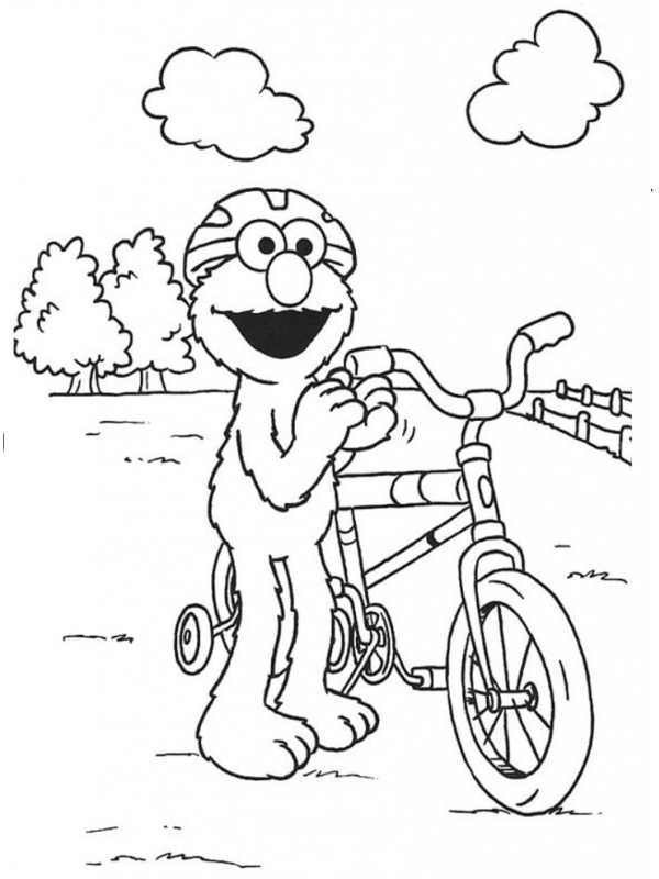 Elmo idzie na rower kolorowanka