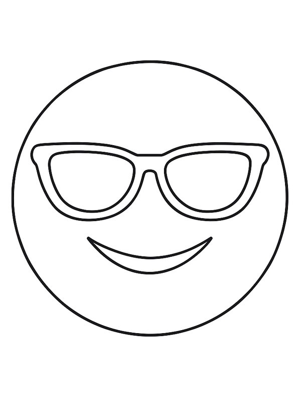 Emoji w okularach słonecznych kolorowanka
